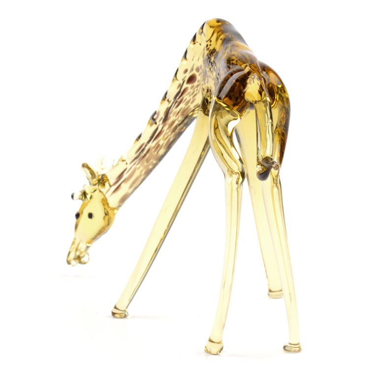 Art Glass Bending Giraffe Figurine