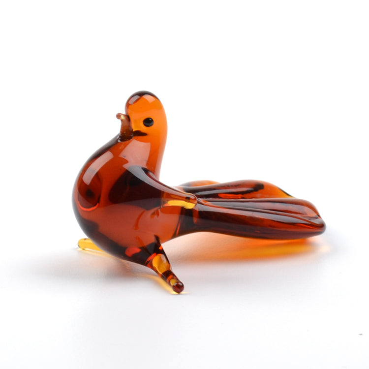 Pigeon Brown Glass Figurine