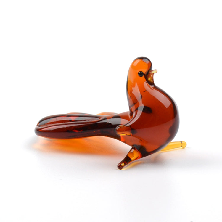 Pigeon Brown Glass Figurine