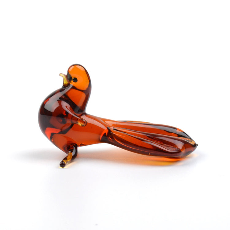 Pigeon Brown Glass Figurine