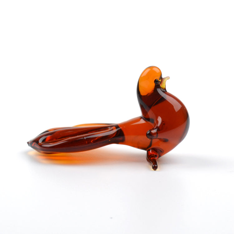 Pigeon Brown Glass Figurine