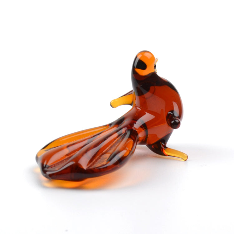 Pigeon Brown Glass Figurine