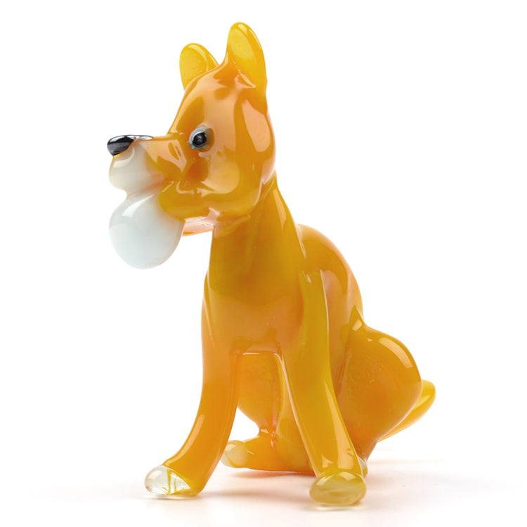 Yellow Cartoon Tiger Glass Figurine