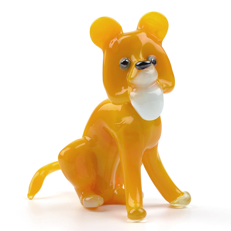 Yellow Cartoon Tiger Glass Figurine