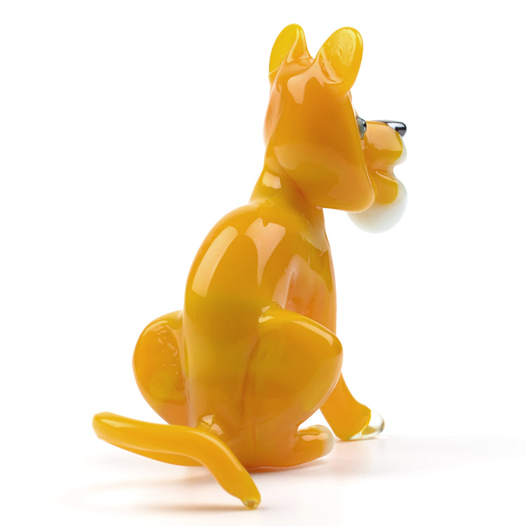 Yellow Cartoon Tiger Glass Figurine