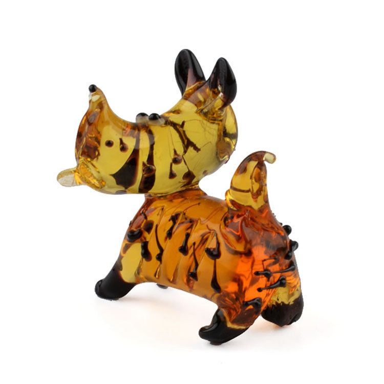 Brown Scottish Terrier Glass Figurine