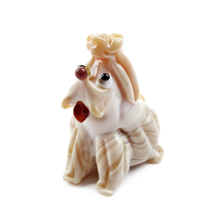 Cute Begging Dog Glass Figurine