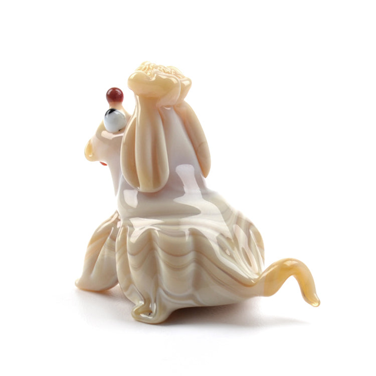 Cute Begging Dog Glass Figurine