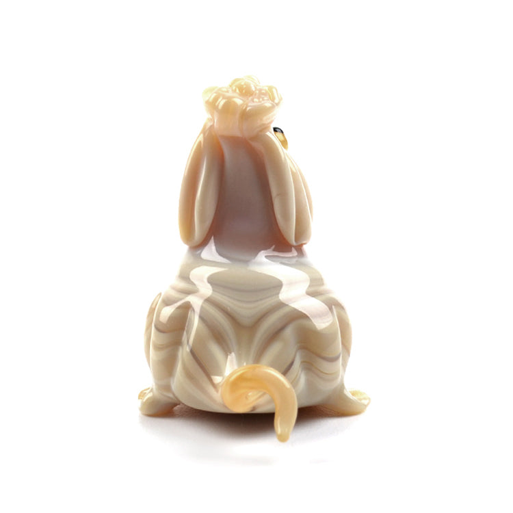 Cute Begging Dog Glass Figurine