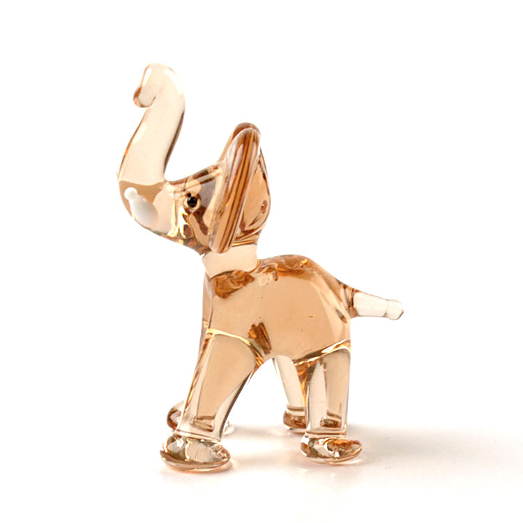 Miniature Pink Elephant Glass Figurine