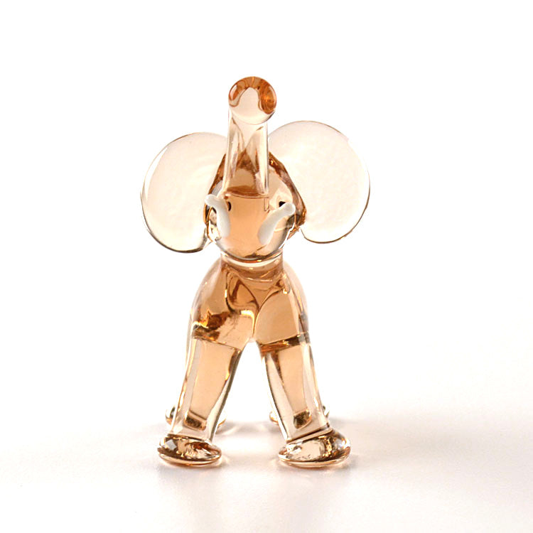 Miniature Pink Elephant Glass Figurine