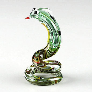 Multi-Colored Cobra Glass Figurine