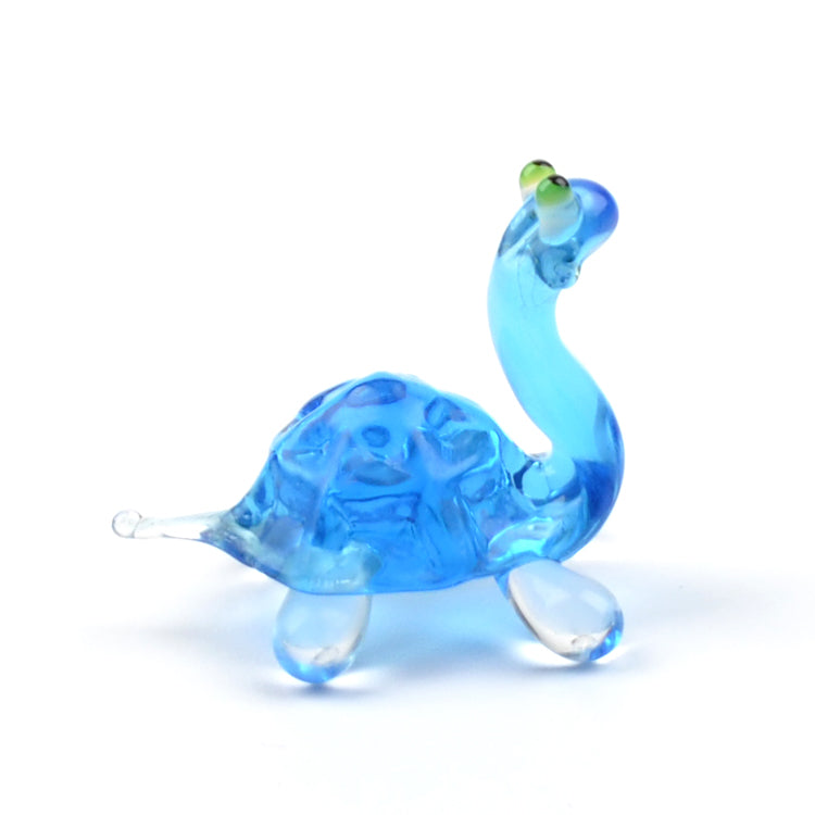 Tiny Blue Turtle Glass Figurine