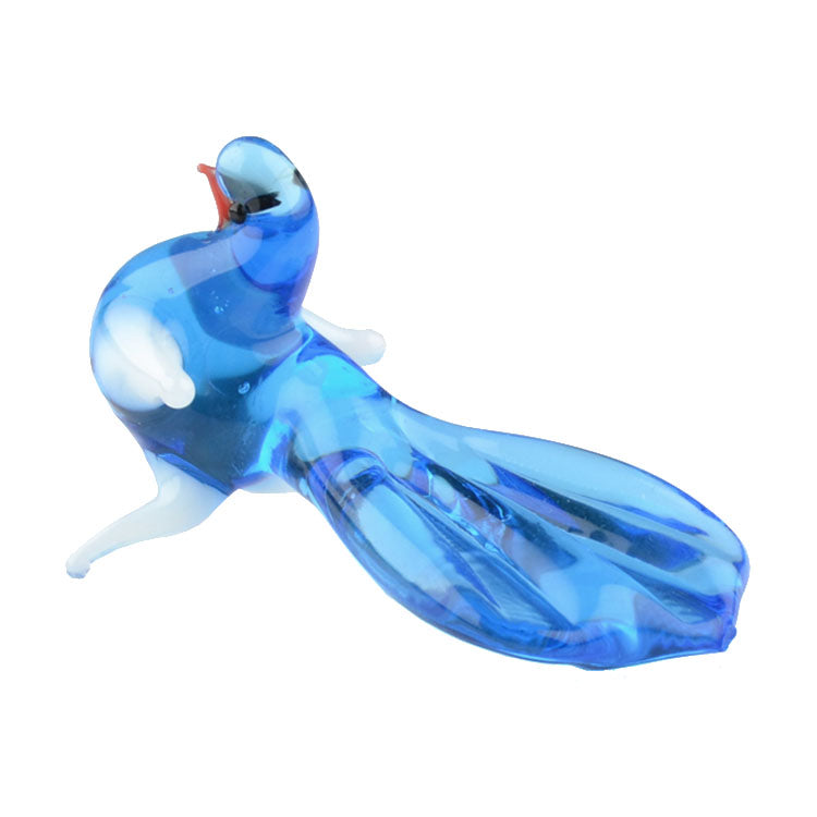 Blue Pigeon Glass Figurine