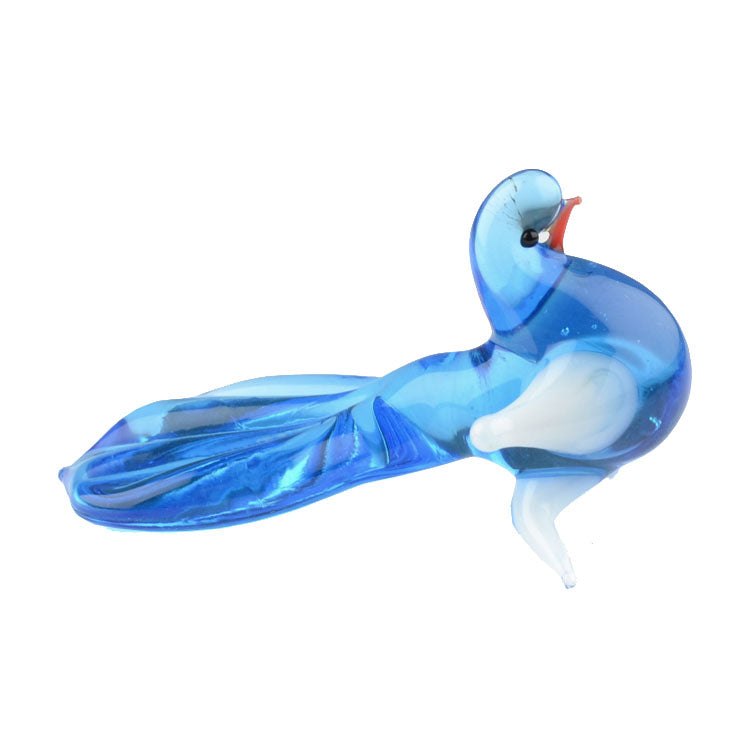 Blue Pigeon Glass Figurine