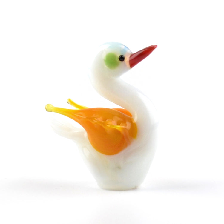 White Duck Glass Figurine