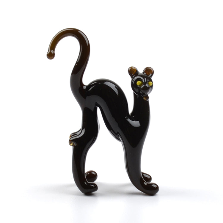 Tiny Black Panther Glass Figurine