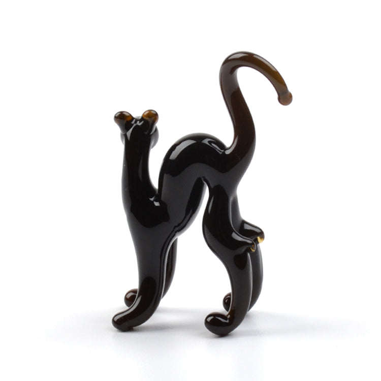 Tiny Black Panther Glass Figurine