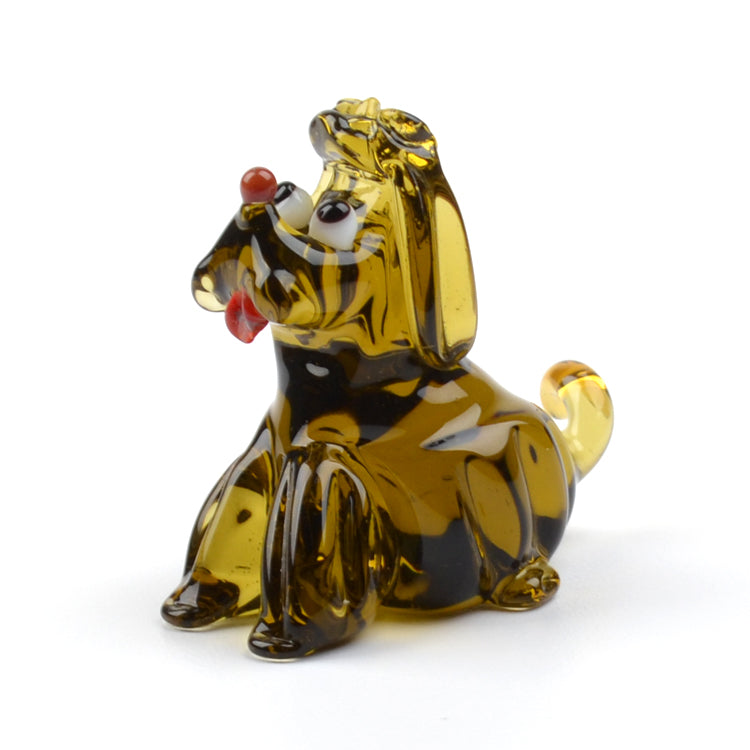 Begging Puppy Glass Figurine