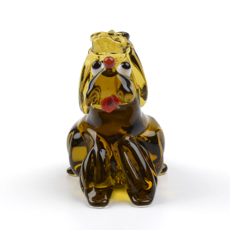 Begging Puppy Glass Figurine