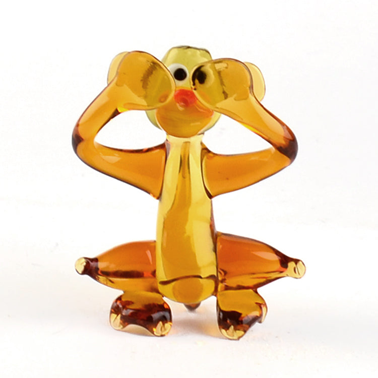 No See Monkey Glass Figurine