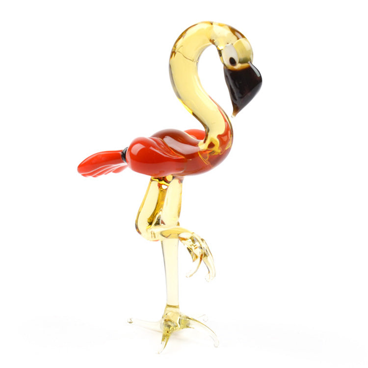Vibrant Flamingo Glass Figurine