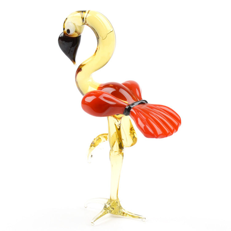 Vibrant Flamingo Glass Figurine