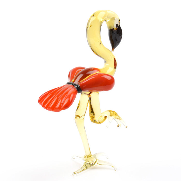 Vibrant Flamingo Glass Figurine