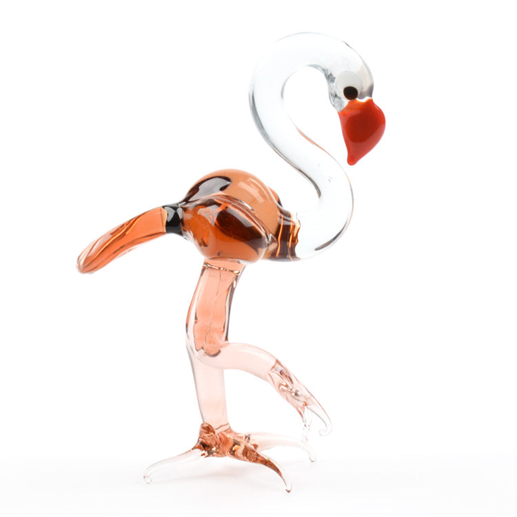 Pink Flamingo Glass Figurine