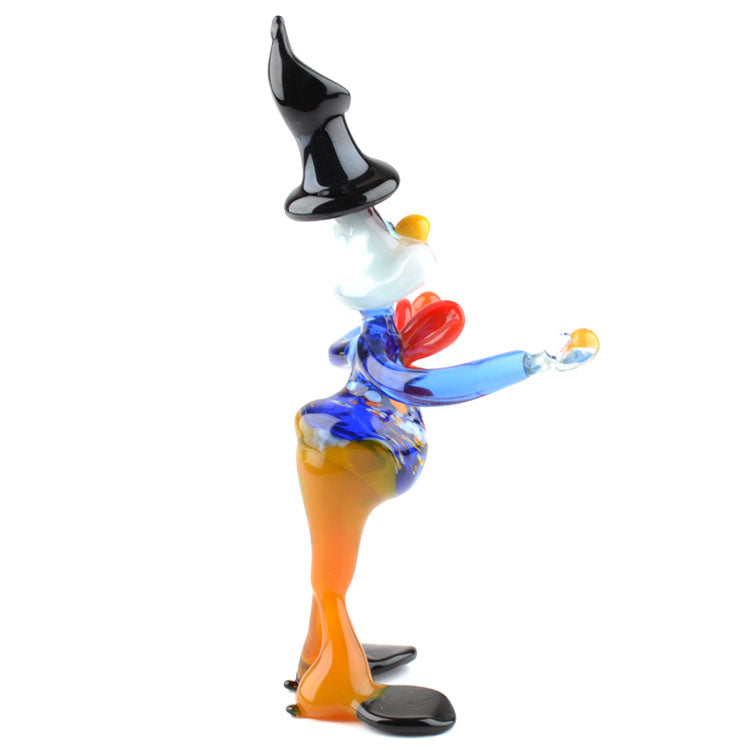Colorful Clown Glass Figurine