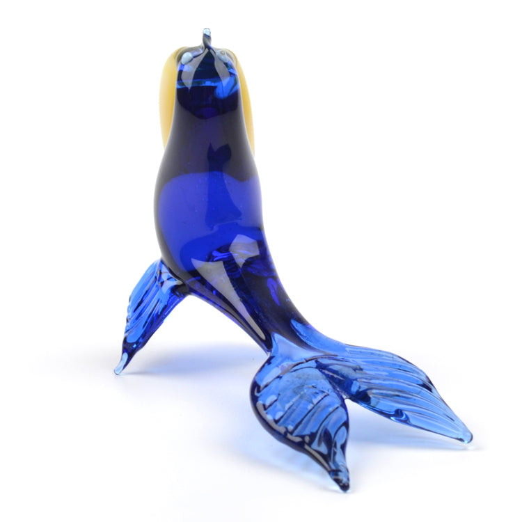 Blue Walrus Glass Figurine