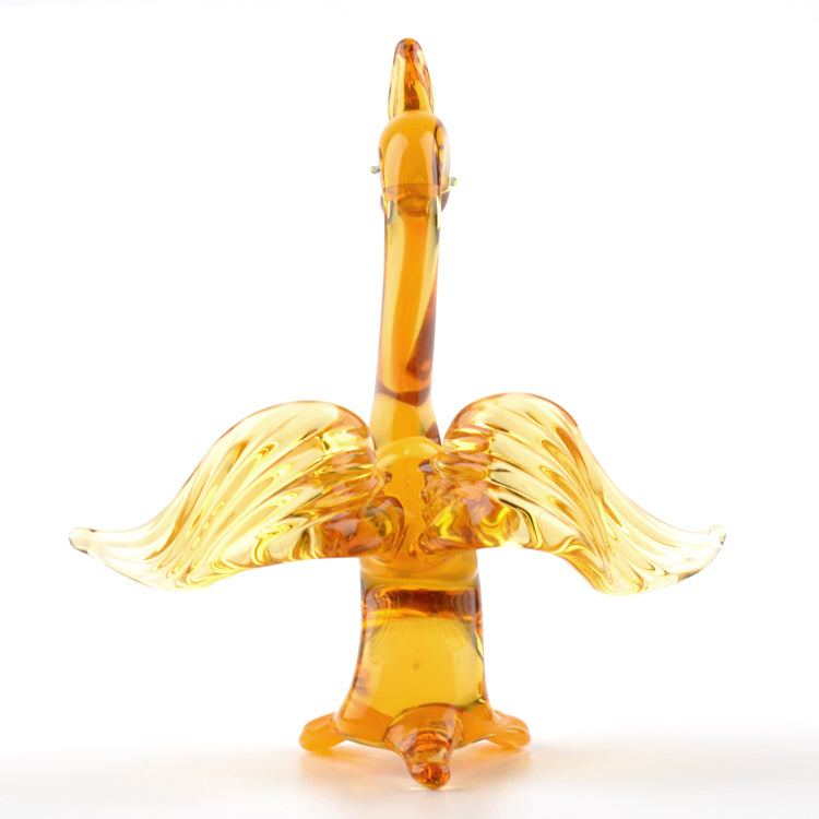 Yellow Beak Pelican Glass Figurine