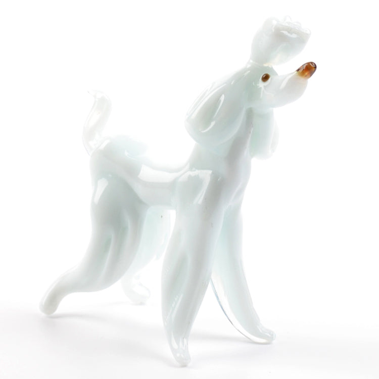 White Poodle Glass Figurine