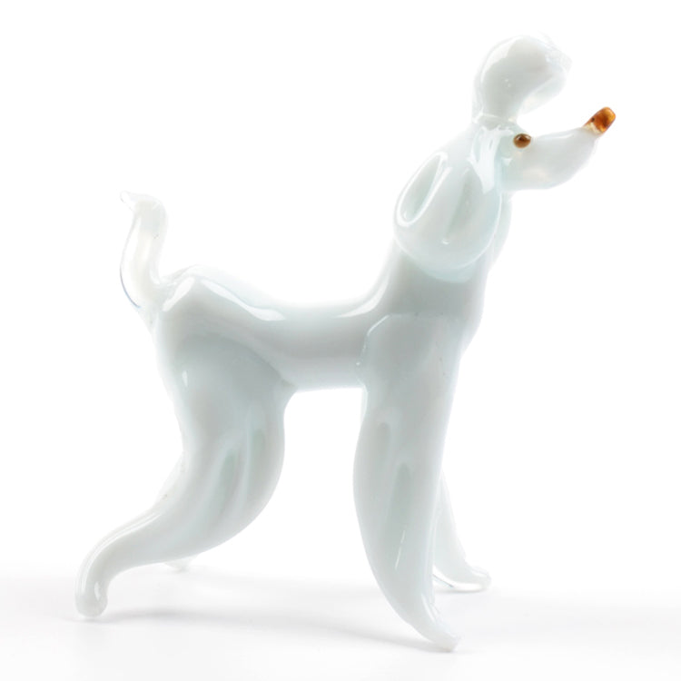 White Poodle Glass Figurine