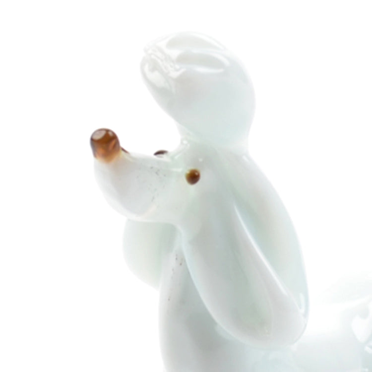 White Poodle Glass Figurine