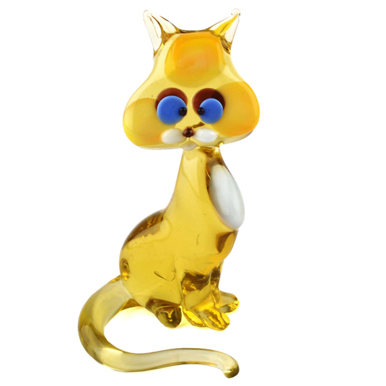 Sitting Cat Glass Figurine