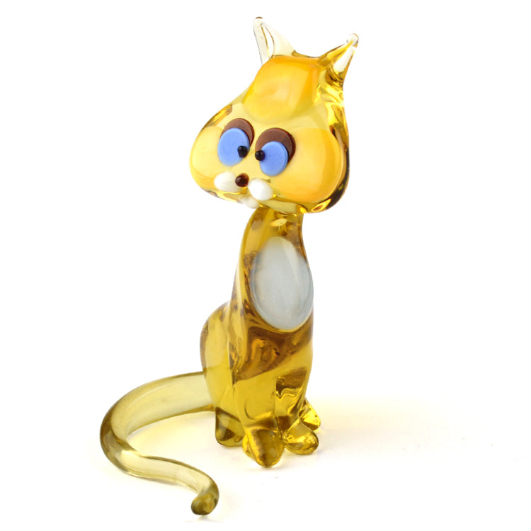 Sitting Cat Glass Figurine