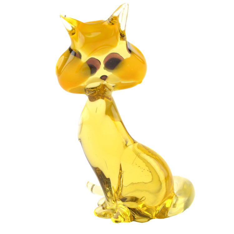 Sitting Cat Glass Figurine