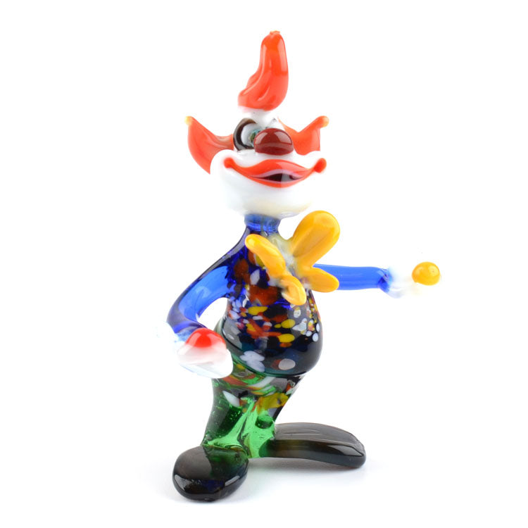 Juggling Clown Glass Figurine