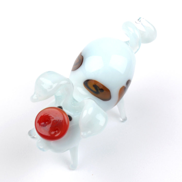 White Piggy Pig Glass Figurine