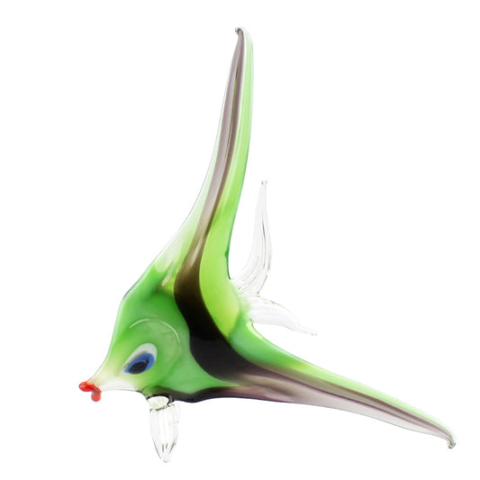 Green Angel Fish Glass Figurine