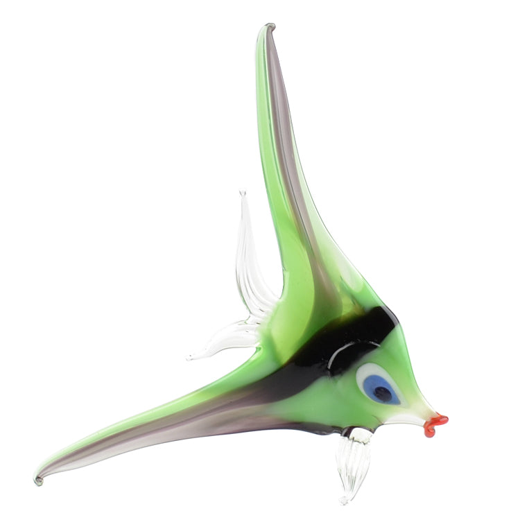 Green Angel Fish Glass Figurine