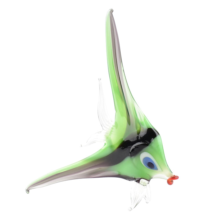 Green Angel Fish Glass Figurine