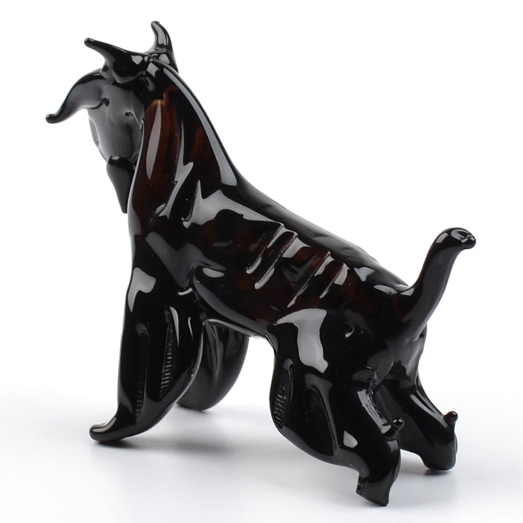 Glass-Blown Schnauzer Dog Figurine