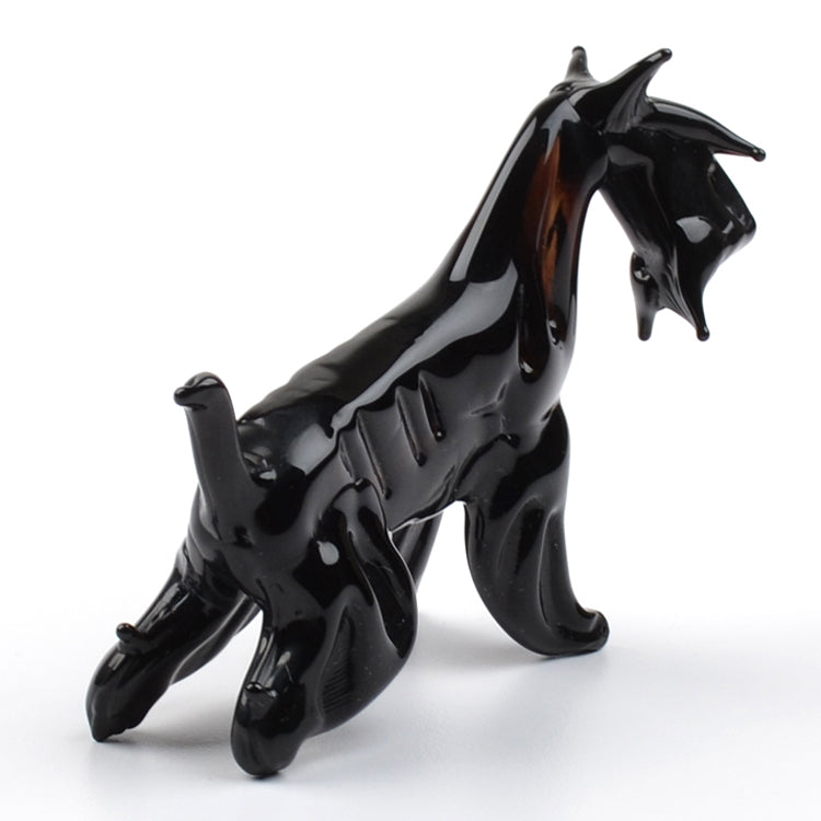 Glass-Blown Schnauzer Dog Figurine