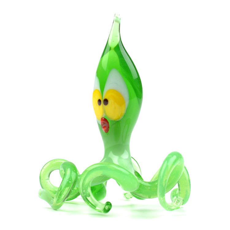 Green Octopus Glass Figurine