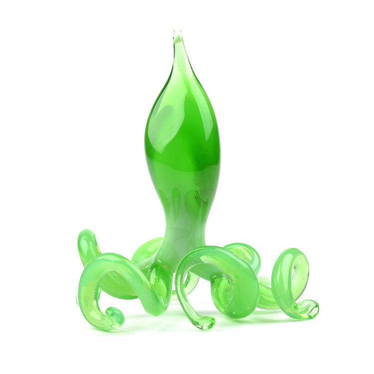 Green Octopus Glass Figurine