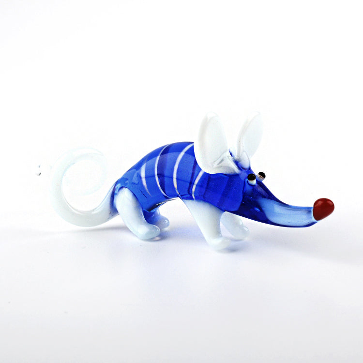 Blue Mouse Glass Figurine