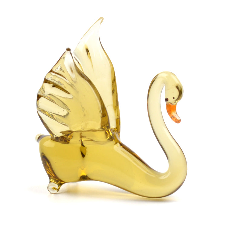 Elegant Swan Glass Figurine