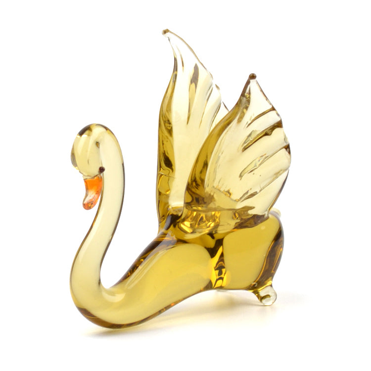 Elegant Swan Glass Figurine